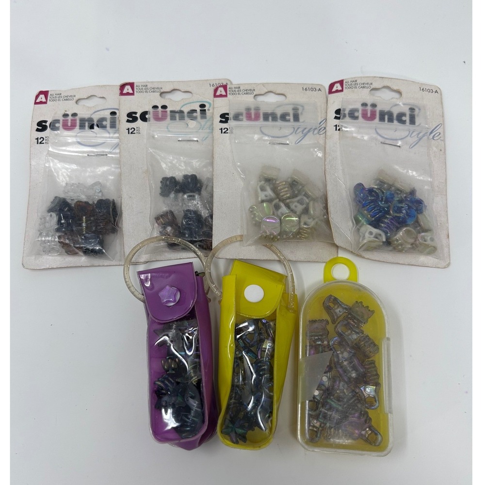 Vintage Scunci Mini Butterfly Claw Hair Clips 90s Y2K Iridescent Assorted Lot